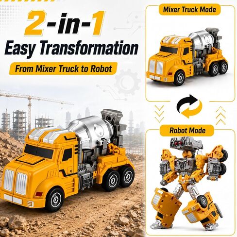 Deformable Toys for Boys 4-6,Cement Mixer Truck Robot Kid Toy Cars in Kuwait