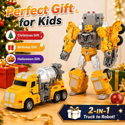 Deformable Toys for Boys 4-6,Cement Mixer Truck Robot Kid Toy Cars in Kuwait