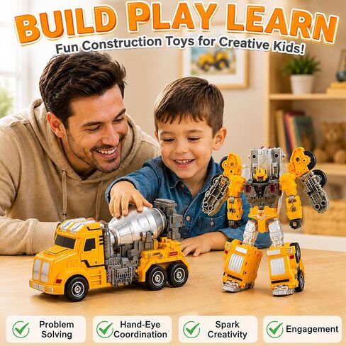 Deformable Toys for Boys 4-6,Cement Mixer Truck Robot Kid Toy Cars in Kuwait