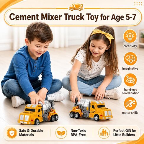 Deformable Toys for Boys 4-6,Cement Mixer Truck Robot Kid Toy Cars in Kuwait