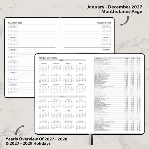 كتاب ومخطط مواعيد أسبوعية 2022-2023 - مخطط يومي للساعة 2022-2023، يوليو 2022- يونيو 2023، 20.32 سم × 25.4 سم، فاصل 15 دقيقة، جلد ناعم مع ورق سميك - أسود in Kuwait