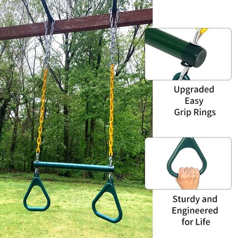 Trapeze Swing SeatBar Rings 48'' Heavy Duty Plastic Coated Chains Swing Set Accessories in Kuwait