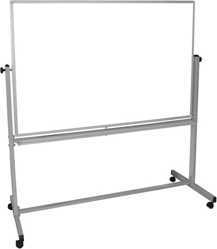 Offex Mobile Magnetic Whiteboard on Wheels, Free Standing Double-Sided Dry Erase White Board for Teachers, Students, Children, Classroom, Office - 24"W x 36"H in Saudi Arabia