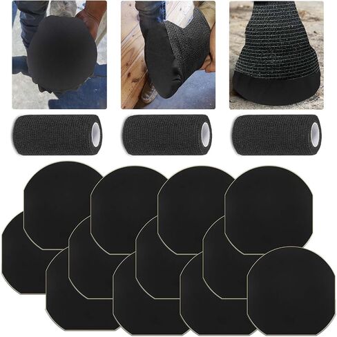 15 Pack Horse Hoof Tape with 3 Rolls of Vet Wrap, Breathable Magic Cushion Hoof Packing, Cotton Strong Sticky Horse Hoof Wraps Additional Protection for Hoof Hoove Wound Management in Saudi Arabia