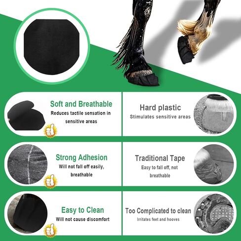 15 Pack Horse Hoof Tape with 3 Rolls of Vet Wrap, Breathable Magic Cushion Hoof Packing, Cotton Strong Sticky Horse Hoof Wraps Additional Protection for Hoof Hoove Wound Management in Saudi Arabia