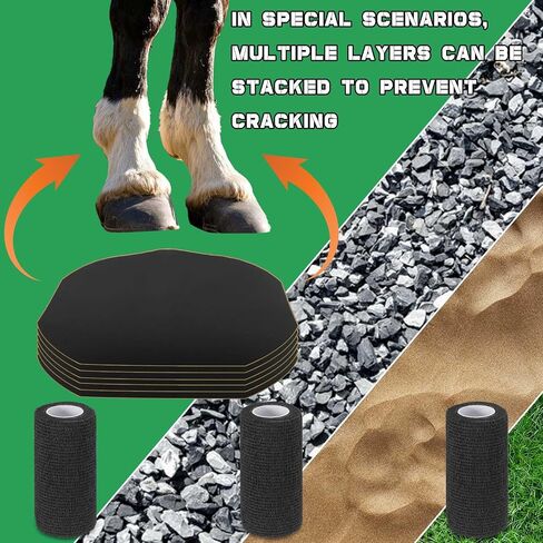 15 Pack Horse Hoof Tape with 3 Rolls of Vet Wrap, Breathable Magic Cushion Hoof Packing, Cotton Strong Sticky Horse Hoof Wraps Additional Protection for Hoof Hoove Wound Management in Saudi Arabia