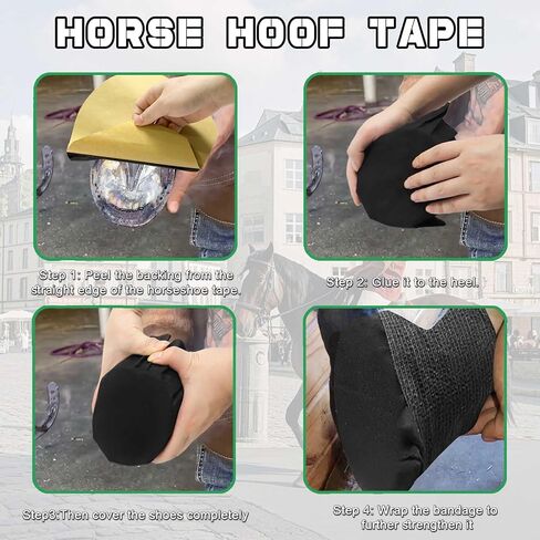 15 Pack Horse Hoof Tape with 3 Rolls of Vet Wrap, Breathable Magic Cushion Hoof Packing, Cotton Strong Sticky Horse Hoof Wraps Additional Protection for Hoof Hoove Wound Management in Saudi Arabia