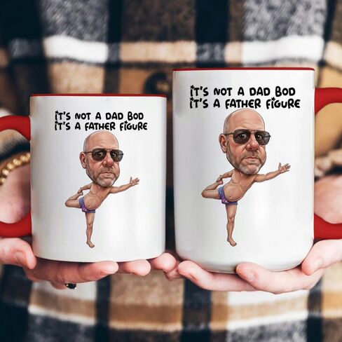Tired Dad Club Caricature Funny Mug For Dad, Family - Custom Cartoon Drawing From Photo - Personalized Mug, World's Best Fater Oops I Mean Father Caricature Funny Mug, Gifts for Fathers Day in Kuwait