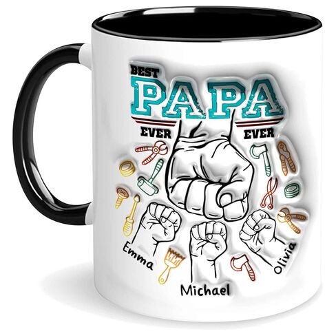 Personalized Gifts for Papa, Personalized Coffee Mugs With Names 11oz and 15oz, Papa Coffee Mug for Birthday Christmas or Holiday, Birthday Gifts for Grandpa Dad or Husband in Saudi Arabia
