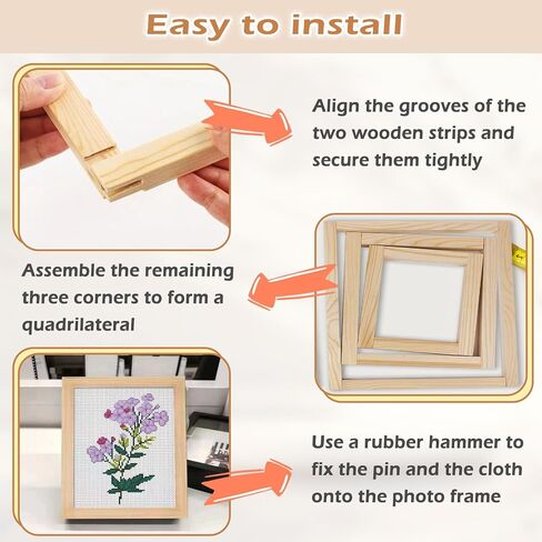 40pcs Needlepoint Stretcher Bars with Thumb Tack, 10 Sizes Wooden Canvas Splicing Stretcher Bars, Needlepoint Embroidery Stitch Frame Set, The Ideal Gift for Embroidery Enthusiasts, Women's Gifts in Saudi Arabia