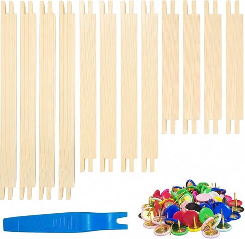 MengMain Needlepoint Stretcher Bars for Needlework, 12PCS Wooden Canvas Frame Set, 6, 8, 10 Inch with 100 Thumb Tacks and Tack Remover for Embroidery and Cross Stitch (6/8/10in) in Saudi Arabia
