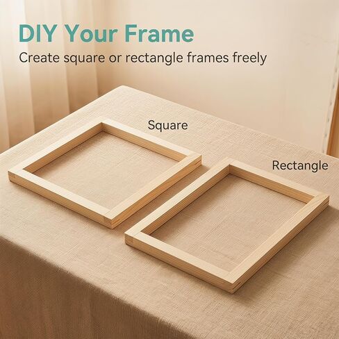 MengMain Needlepoint Stretcher Bars for Needlework, 12PCS Wooden Canvas Frame Set, 6, 8, 10 Inch with 100 Thumb Tacks and Tack Remover for Embroidery and Cross Stitch (6/8/10in) in Saudi Arabia