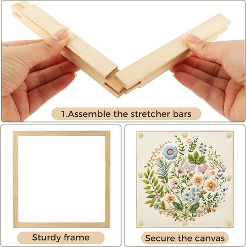 24 PCS Needlepoint Wooden Stretcher Bars Set, 6 Sizes 6/8/10/12/14/16 Inch in Kuwait