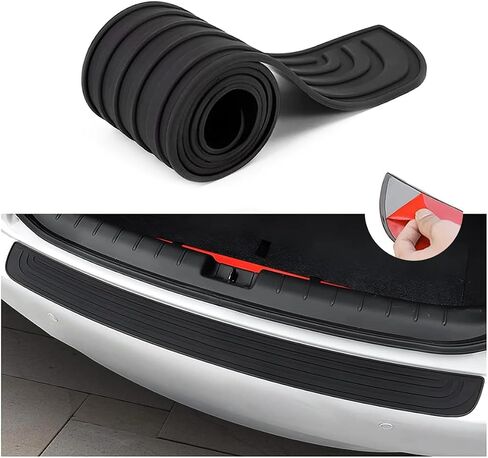 Car Rear Bumper Protector Guard, Auto Anti-Scratch Collosion Rubber Trunk Door Entry Guards, Non-Slip Vehicle Bumper Protection Strip, Fit for Most Cars, SUVs, Vans (35"x2.7", Black) in Kuwait
