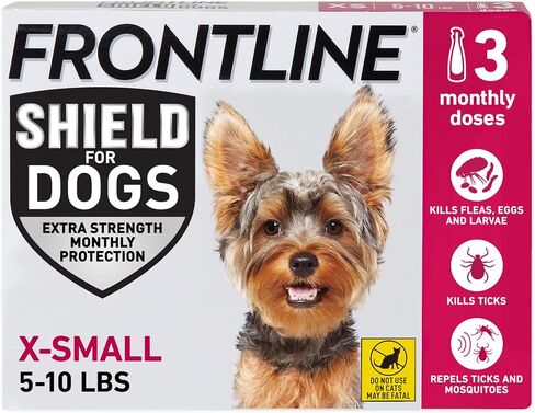 FRONTLINE Shield Flea & Tick Treatment for X-Small Dogs 5-10 lbs., Count of 3 in Kuwait
