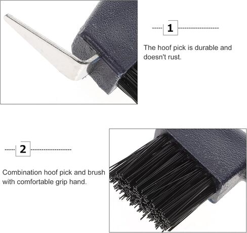 Horse Hoof Pick with Nylon Brush and Rubberized Stainless Steel Grip in Saudi Arabia