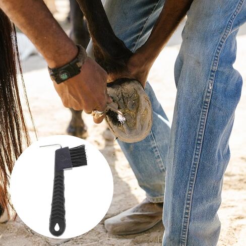 Horse Hoof Pick with Nylon Brush and Rubberized Stainless Steel Grip in Saudi Arabia