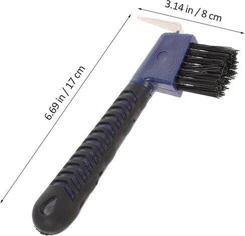 Horse Hoof Pick with Brush, Stainless Steel Metal Pick Rubberized Grip in Kuwait
