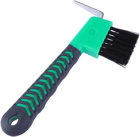 Horse Hoof Pick with Brush, Stainless Steel Metal Pick Rubberized Grip in Kuwait