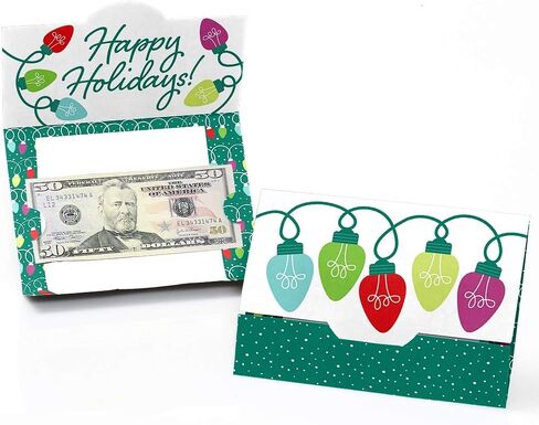 Big Dot of Happiness Christmas Light Bulbs - Holiday Party Money and Gift Card Holders - Set of 8 in Saudi Arabia