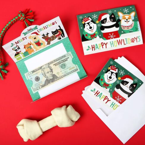 Big Dot of Happiness Christmas Pets - Cats and Dogs Holiday Party Money And Gift Card Holders - Set of 8 in Saudi Arabia