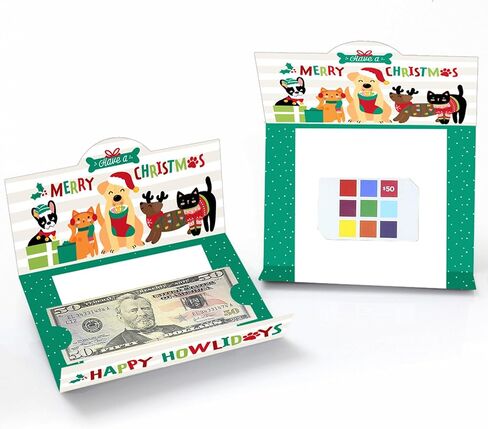 Big Dot of Happiness Christmas Pets - Cats and Dogs Holiday Party Money And Gift Card Holders - Set of 8 in Saudi Arabia