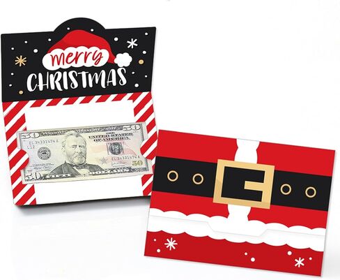 Big Dot of Happiness Secret Santa - Christmas Gift Exchange Party Money And Gift Card Holders - Set of 8 in Saudi Arabia