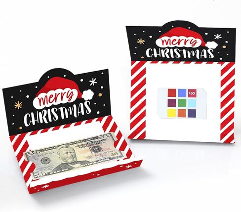 Big Dot of Happiness Secret Santa - Christmas Gift Exchange Party Money And Gift Card Holders - Set of 8 in Saudi Arabia