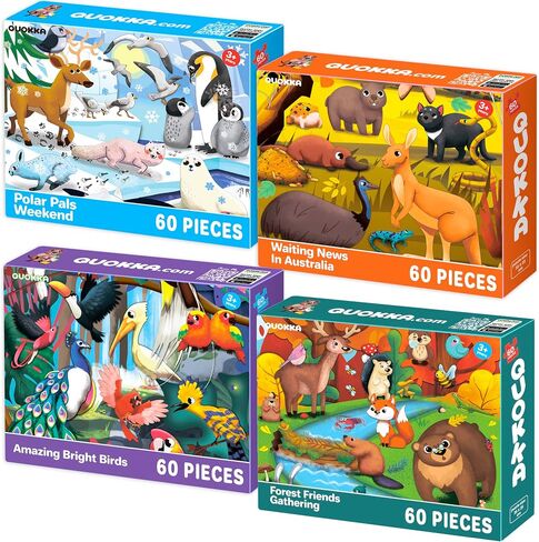 Jigsaw Puzzles for Kids Ages 4-6 - 4 x 60 Piece Kids Puzzles Ages 5-8 in Kuwait