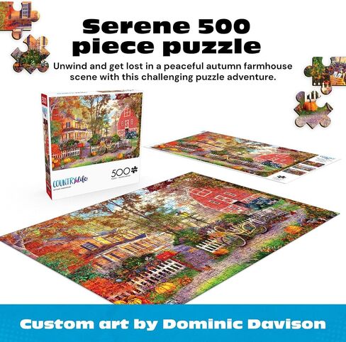 Buffalo Games Autumn Farmhouse, 500 Piece Jigsaw Puzzle for Adults,21.25x15 in Kuwait