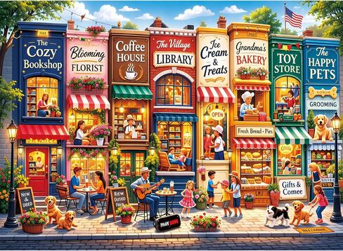 500 Piece Puzzles for Adults, Colorful Small Town Jigsaw Puzzles 500 Pieces in Saudi Arabia