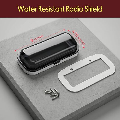 Pyle Water Resistant Marine Stereo Cover - Smoke Colored Heavy Duty Boat Radio Protector Shield with Flip-up Door & Spring Loaded Release - Mounting Gasket Included - PLMRCW1 in Kuwait