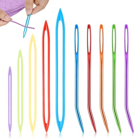 10pcs 5 Size Large Eye Finishing Needles for Yarn, Plastic Yarn Needles in Saudi Arabia