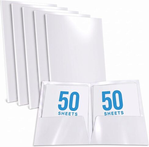 2 Pocket Glossy Laminated RED Paper Folders, Letter Size, Red Paper Portfolios by Better Office Products, Box of 25 Red Folders in Kuwait