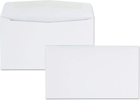 Quality Park Business Envelope, 6 3/4, Commercial Flap, Side Seam, Gummed Closure, 24 lb Bond Weight Paper, 3.63 x 6.5, White, 500/Box in Kuwait