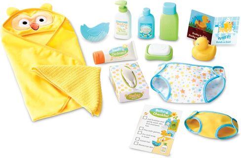 Melissa & Doug Mine to Love Changing & Bathtime Play Set for Dolls – Diapers, Pretend Shampoo,Wipes, Towel, More (19 pcs) in Kuwait