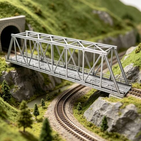 1:87 Model Railroad Lattice Bridge | Single-Ribbon, HO Scale Bridge, for Dioramas in Kuwait