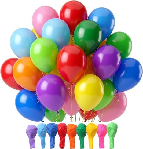 Mr. Pen- Balloons, 12 Inch, 54 Pack, Vibrant Colors, Party Balloons, Rainbow Balloons, Latex Balloons, Balloons for Birthday Party, Colorful Balloons, Assorted Balloons, Multicolor Balloons in Kuwait