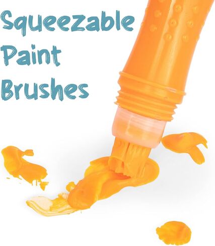 12 Squeezable Paint Brushes Classic Colors for Kids, Tempera Paint Brush, Assorted Fun Colors for Toddler, (24ml/0.8oz Each) in Saudi Arabia