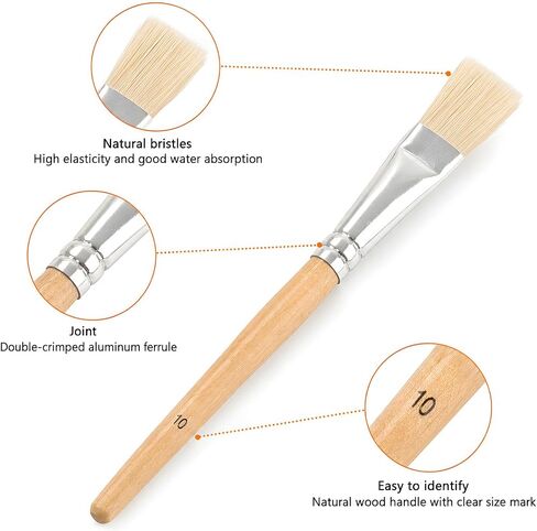 Paint Brushes Set of 24, Natural Bristle Round and Flat Tip Art Set in Saudi Arabia