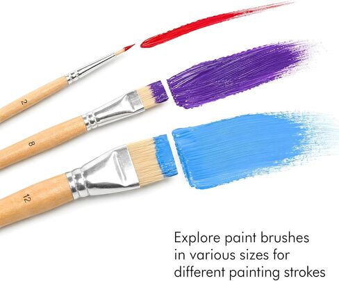 Paint Brushes Set of 24, Natural Bristle Round and Flat Tip Art Set in Saudi Arabia