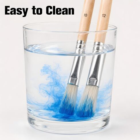Paint Brushes Set of 24, Natural Bristle Round and Flat Tip Art Set in Saudi Arabia
