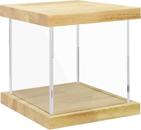 BenchPro Clear Acrylic Display Case for Trophy, Collectibles, Assemble Cube Display Box Stand Dust Proof Protection Showcase for Action Figures Toys. (1" Thick Wood, 10" H x 10" L x 10" D) in Saudi Arabia