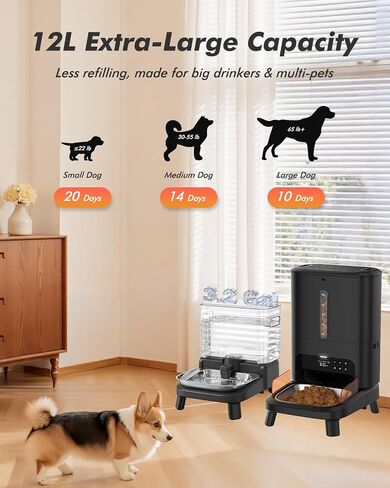 Water Bowl Dispenser for Medium & Small Dogs with Patent Faucet, 3.2 Gallon in Saudi Arabia