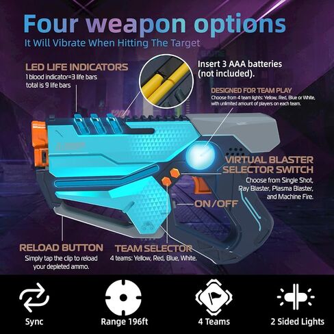 Laser Tag Set of 2, Lazer Tag Game with LED Score Display Vests for Kids,Teens & Adults, Birthday Gift Toys for Kids Ages 8 9 10 11 12+Year Old Boy & Girls in Kuwait