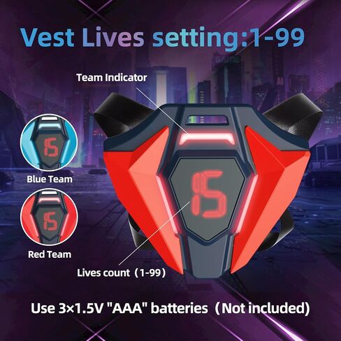 Laser Tag Set of 2, Lazer Tag Game with LED Score Display Vests for Kids,Teens & Adults, Birthday Gift Toys for Kids Ages 8 9 10 11 12+Year Old Boy & Girls in Kuwait