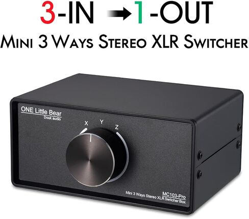 Nobsound 3-IN-1-OUT XLR Audio Switch ; Balanced Audio Converter ; 3-Way Stereo Passive Audio Selector Switcher (MC103 Pro 3-in) in Saudi Arabia