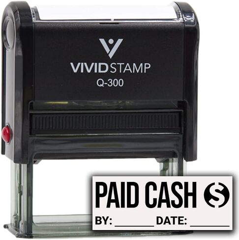 Paid Cash with Date Line (Dollar Sign) Self Inking Rubber Stamp (Black Ink) - Q-300 in Kuwait