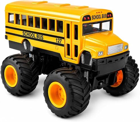 ArtCreativity 5-Inch Diecast Monster School Bus – Pullback Mechanism Toy Truck with Big Wheels, Play Vehicle Gift for Boys in Kuwait