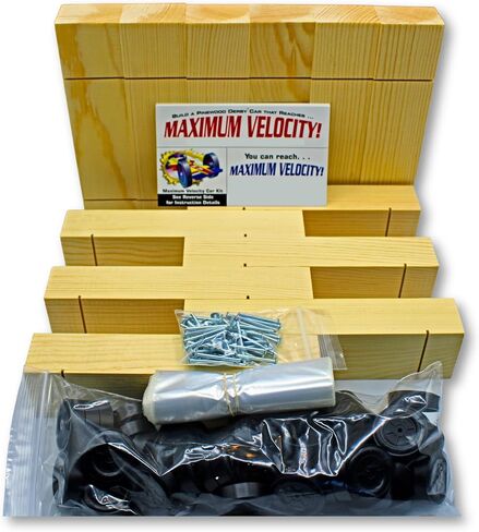 Maximum Velocity Derby Car Kits | Bulk Pack (12) | Pine Block Kits Includes Wheels & Axles | Pinewood Car Kits in Kuwait